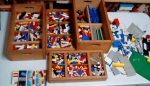 18lbs Vintage Samsonite Lego Lot Train Parts  21lbs Homemade Boxes