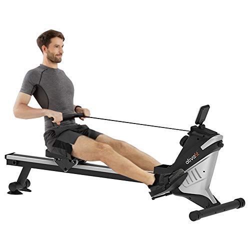 Ativafit Health & Fitness Magnetic Rowing Machine with LCD Display- for Wen and Women (Black)