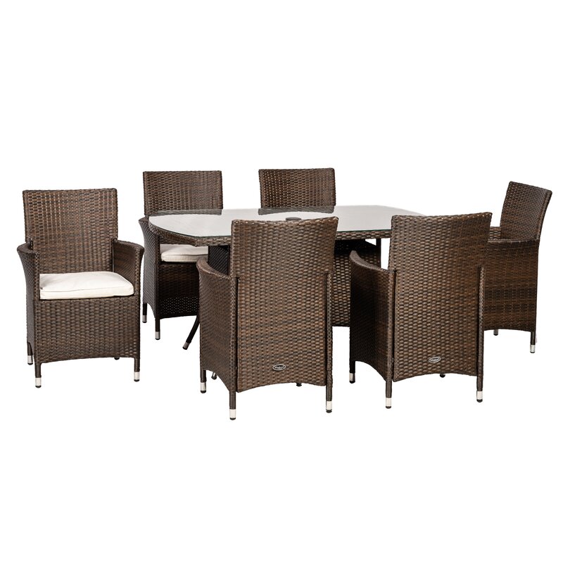 Rectangular 6 - Person 150Cm Long Dining Set with Cushions