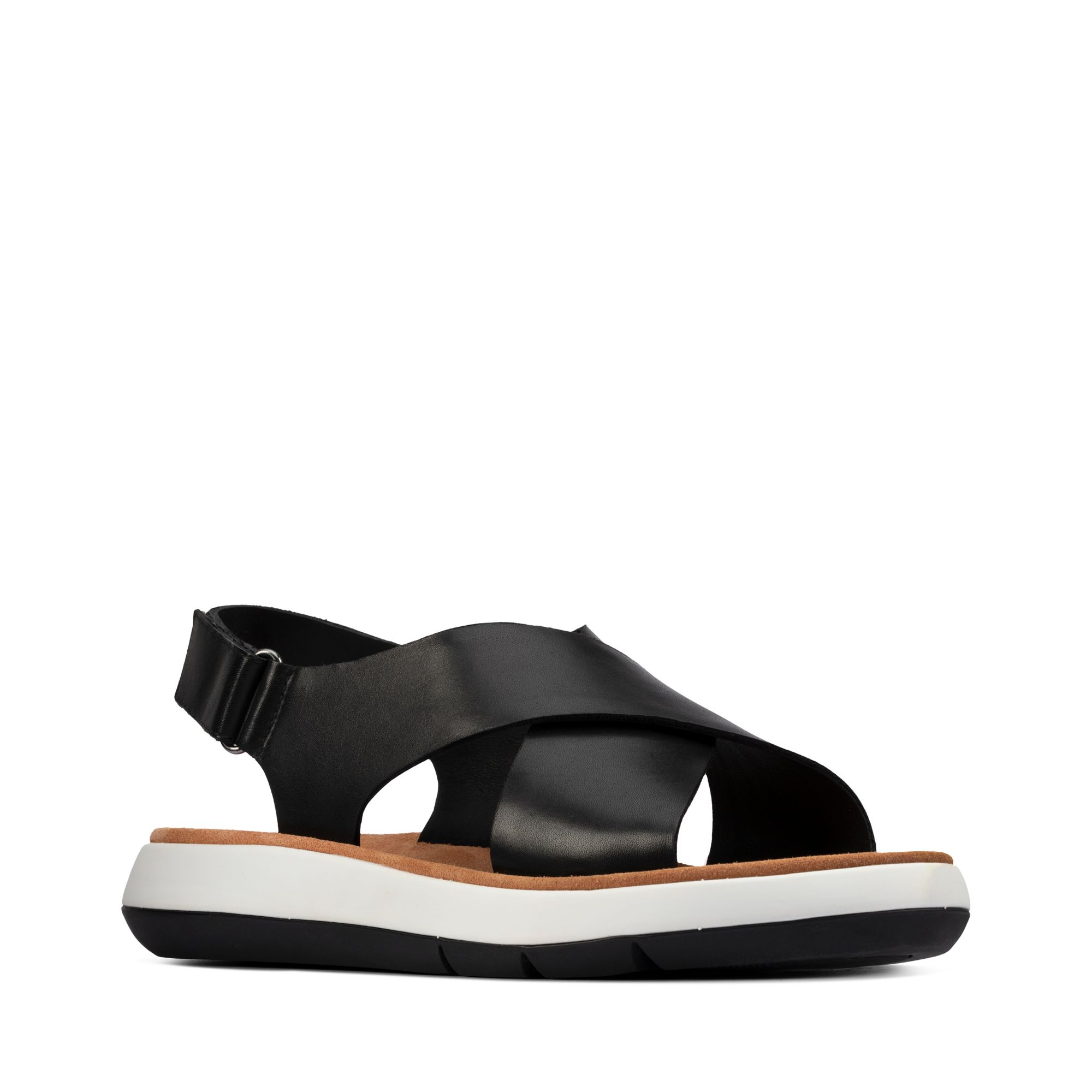 Women Sandals Jemsa Cross Black Leather