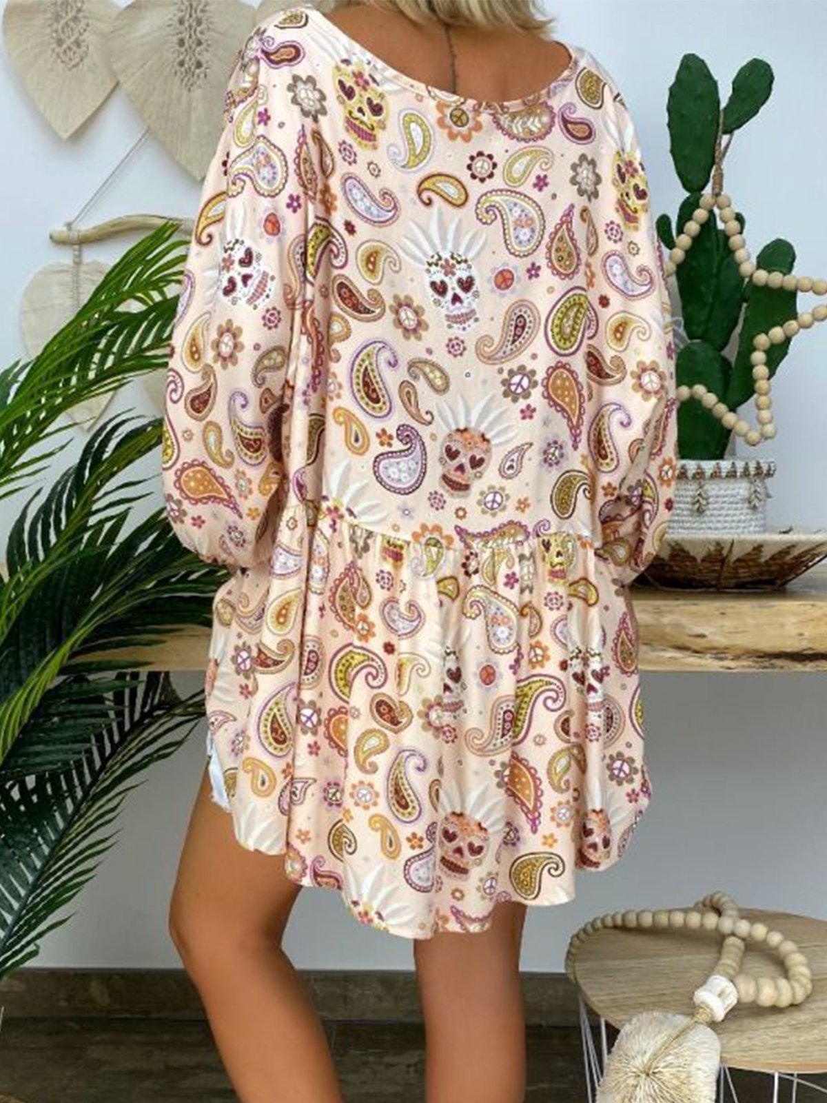 Creamy White Shift Long Sleeve Shirts & Tops