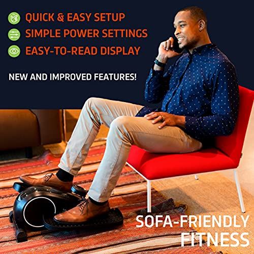 DeskCycle Ellipse Under Desk Elliptical Machine, Compact Mini- Black