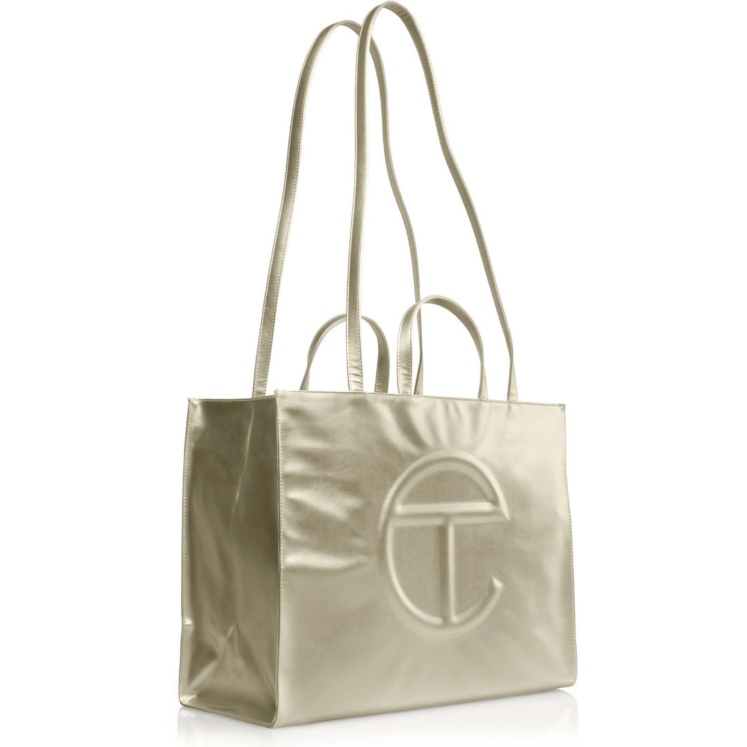 Large Gold Shopping Bag