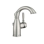Hole Rustic Farmhouse Bathroom Sink Faucet with Optional Deckplate, Spot Resist Brushed Nickel