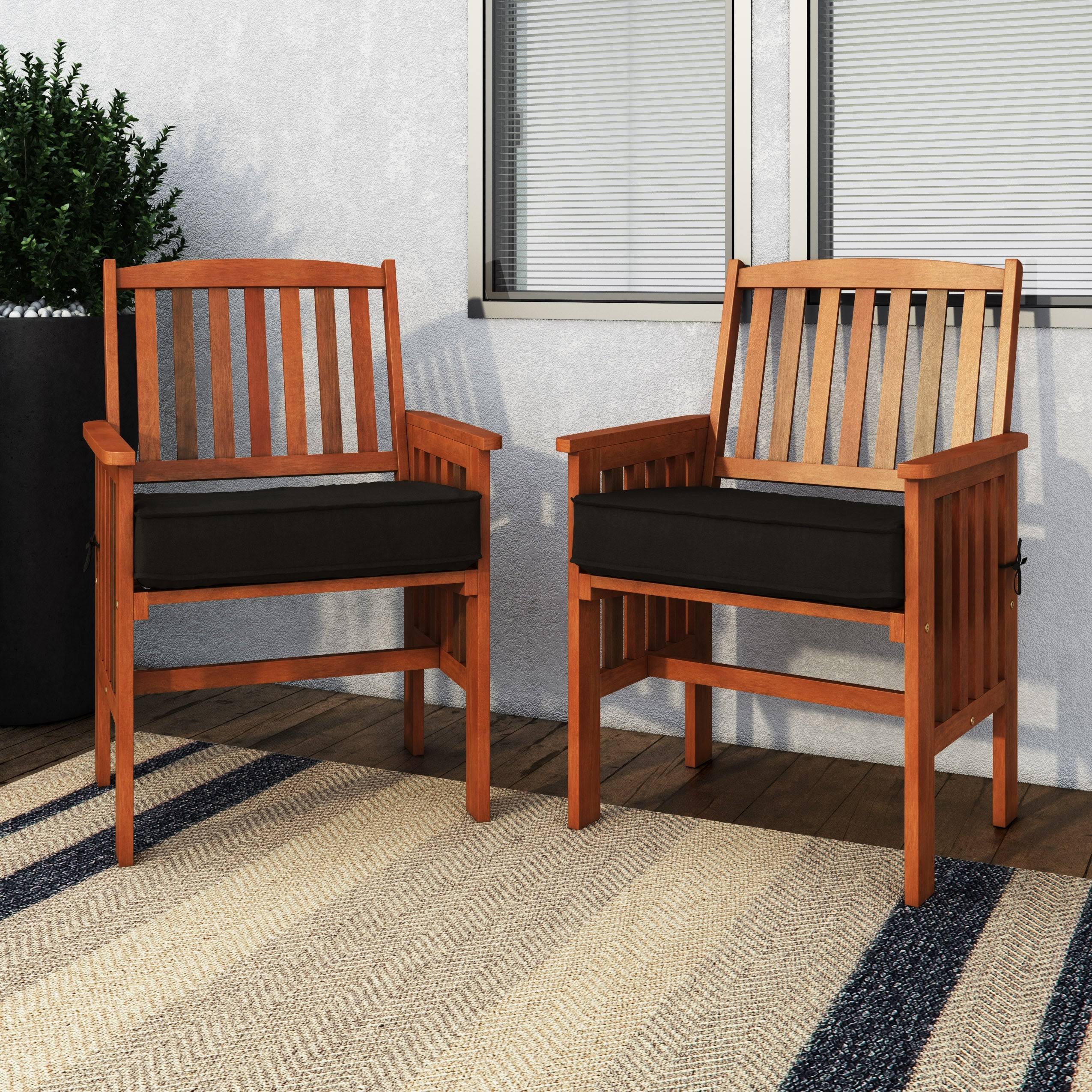 CorLiving Miramar White Washed Wood Outdoor Armchair Set - Set of 2