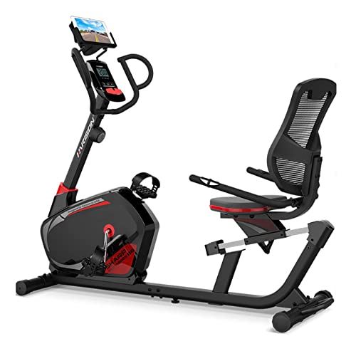 HARISON Magnetic Recumbent Exercise bike for Seniors and Adults 350 LBS Capacity- Black & Red