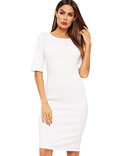 Shein 女式短袖优雅紧身铅笔连衣裙