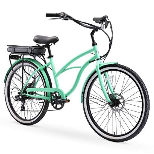 The Block Women’s Electric Bicycle, 7-Speed Beach Cruiser Ebike