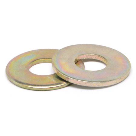 Asmc Industrial 1 inch Grade 8 Flat Washer USS Pattern Medium Carbon Steel Yellow Zinc Plated Pk 50