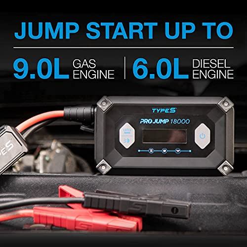 12V 9.0L Battery Jump Starter with 18,000 mAh Power Bank