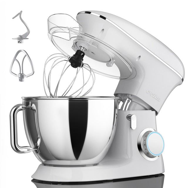 CWIIM Stand Mixer, 7.5 QT 660W 6 Speed Kitchen Mixer with Dough Hook Whisk Beater Splash Guard