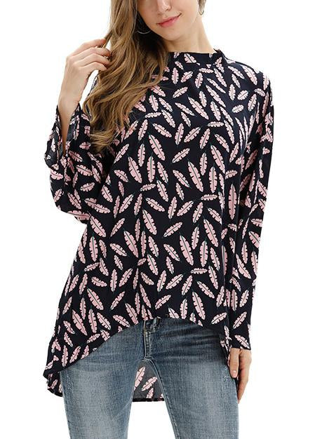 As Picture Casual Asymmetrical Cotton-Blend Shirts & Tops