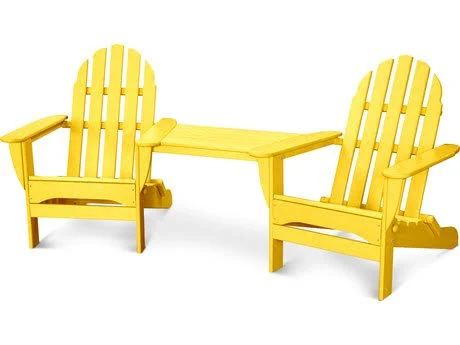 POLYWOOD Classic Adirondack Chair T锚te-脿-T锚te Set in Mahogany