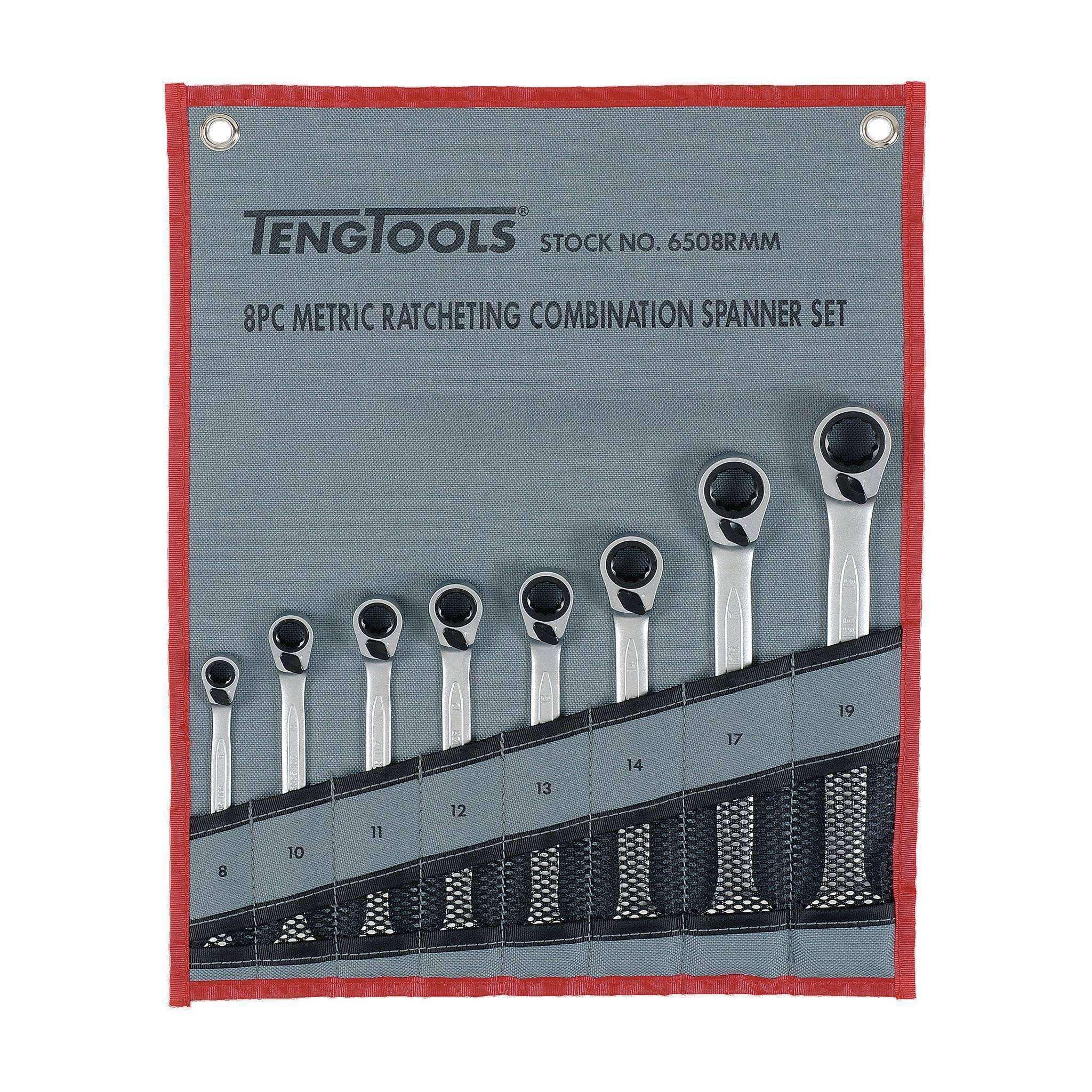 Teng Tools – 8 Piece Ratchet Spanner Set 8 – 19mm – TEN-O-6508RMM