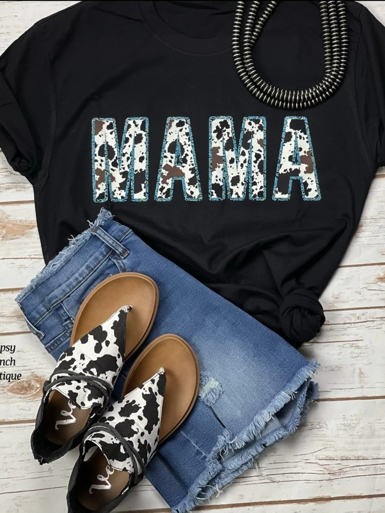 Crew Neck Casual Short Sleeve Cotton-Blend Shirts & Tops