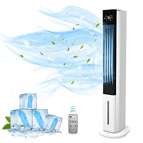 42 Inch Evaporative Air Cooler Tower Fan and Humidifier with 3 Speed/Remote Control