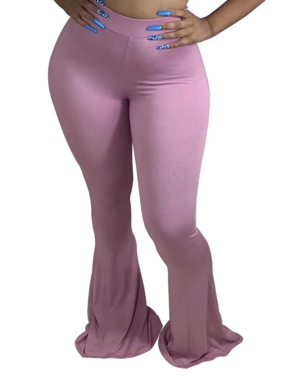 Solid Color African High Waist Flare Trousers