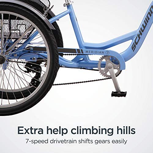 Meridian Adult Trike, Three Wheel Cruiser Bike, 7-Speed, 26-Inch Wheels