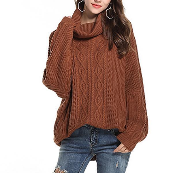 Sleeve-Necked Turtleneck Knit Sweater Loose Versatile Sweater
