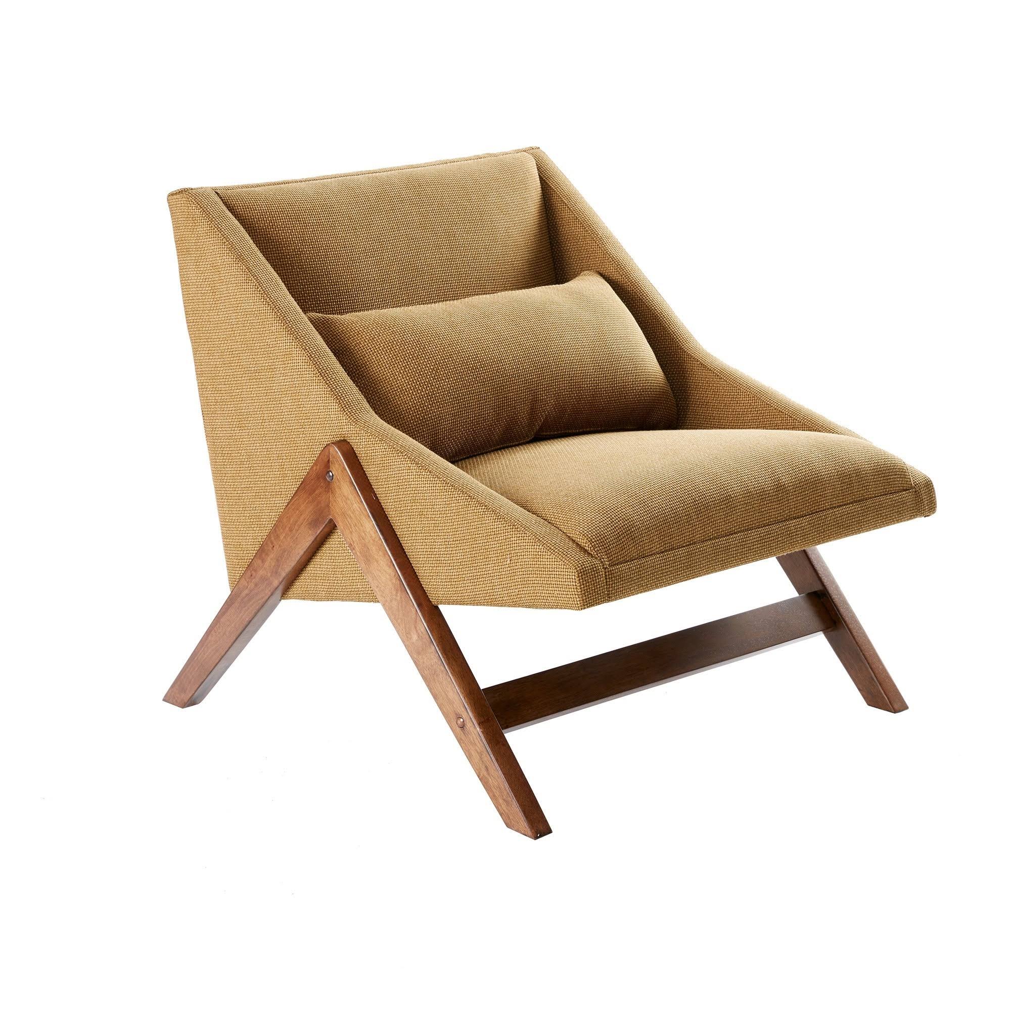 Carson Carrington Turi Mustard Yellow/ Pecan Lounge Chair - Mustard Yellow/Pecan