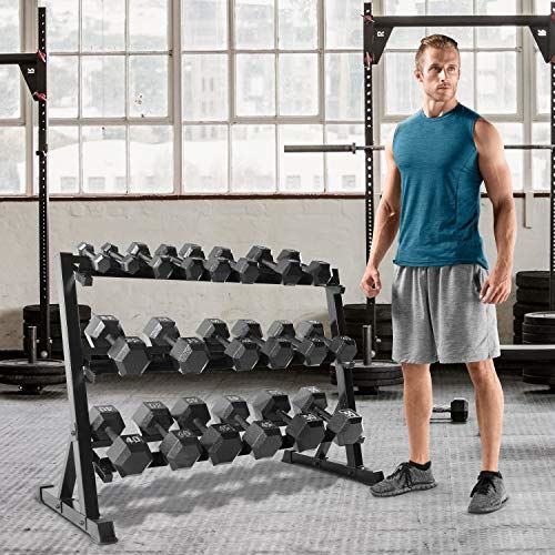 CAP Barbell 3 Tier Dumbbell Rack, Black