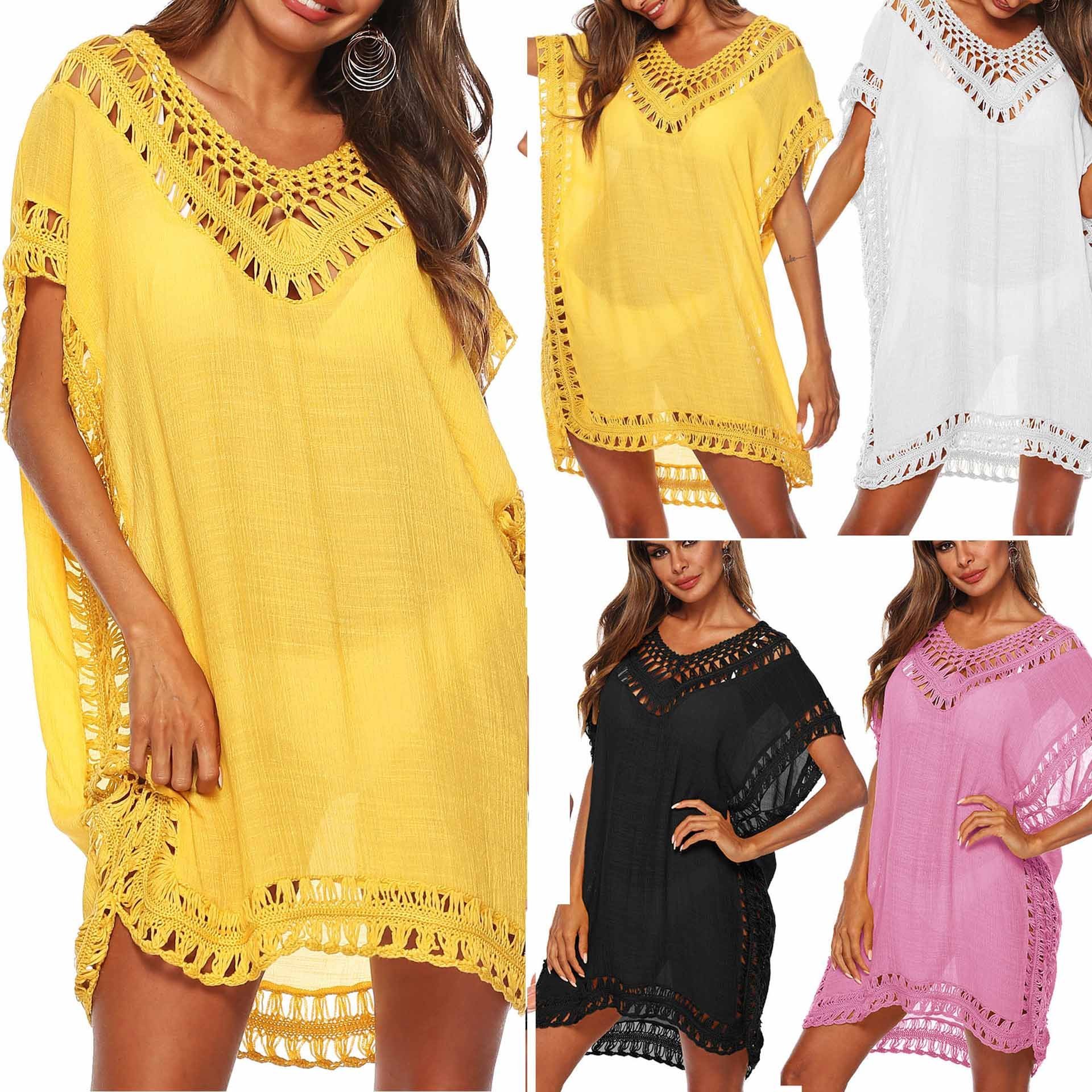 Accesoriu Sexy Lejer, pentru Plaja, cu Cusaturi cu Gauri Carlig, Maneca-V