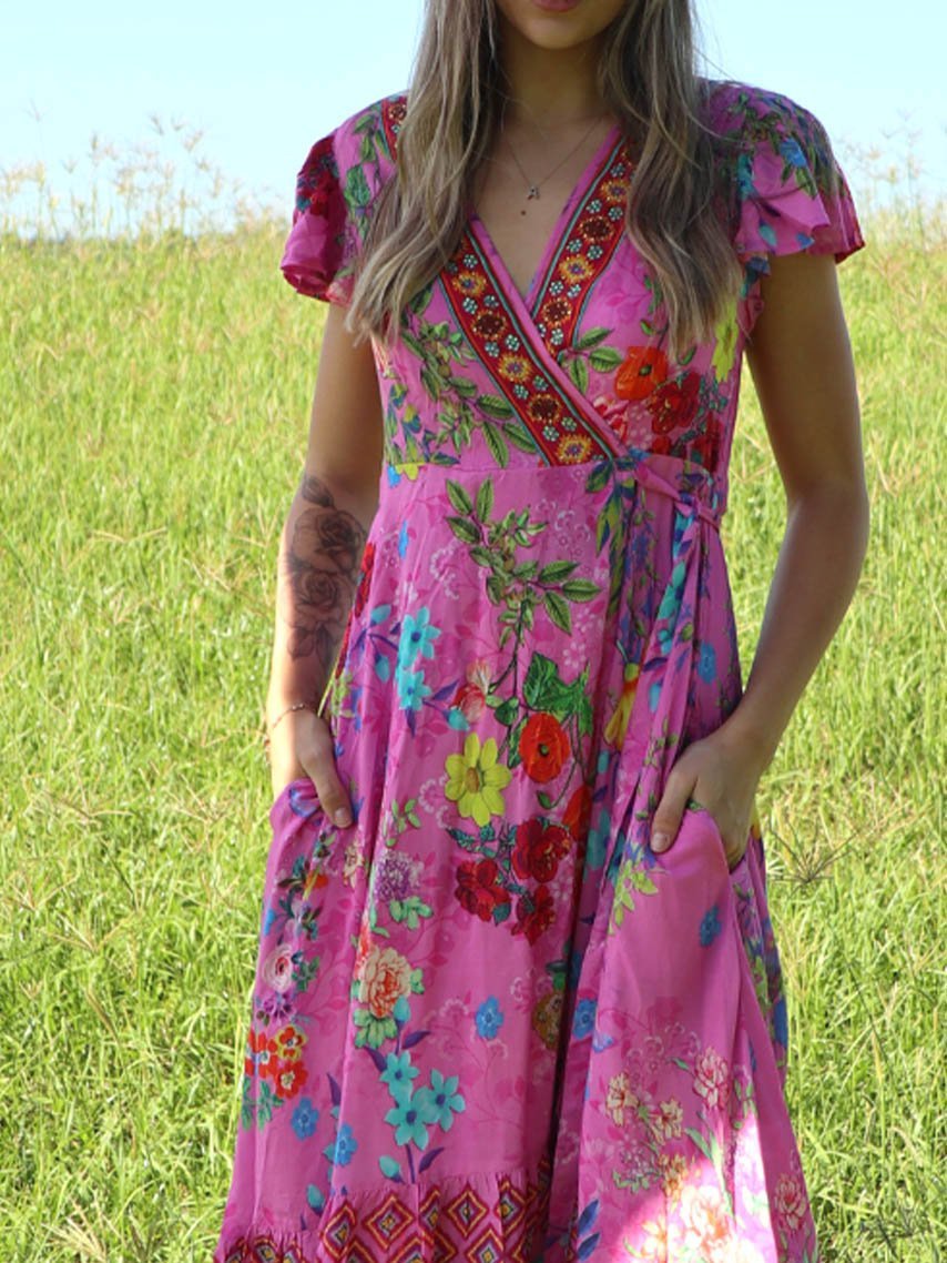 Bohemian vacation casual chiffon dress