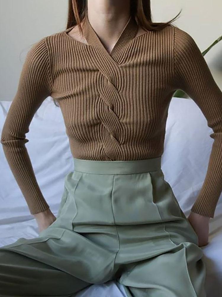 Women's Vintage Cross Knit Top