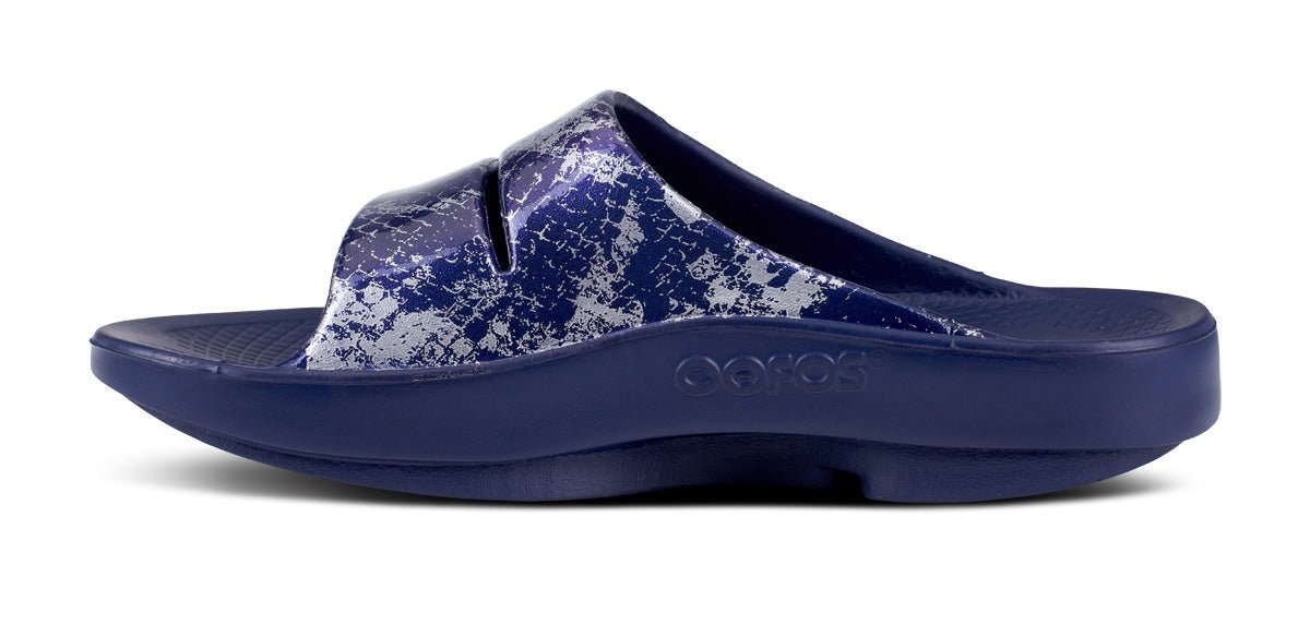 Women's OOahh Luxe Slide Sandal - Navy Metallic Snake (SALE)