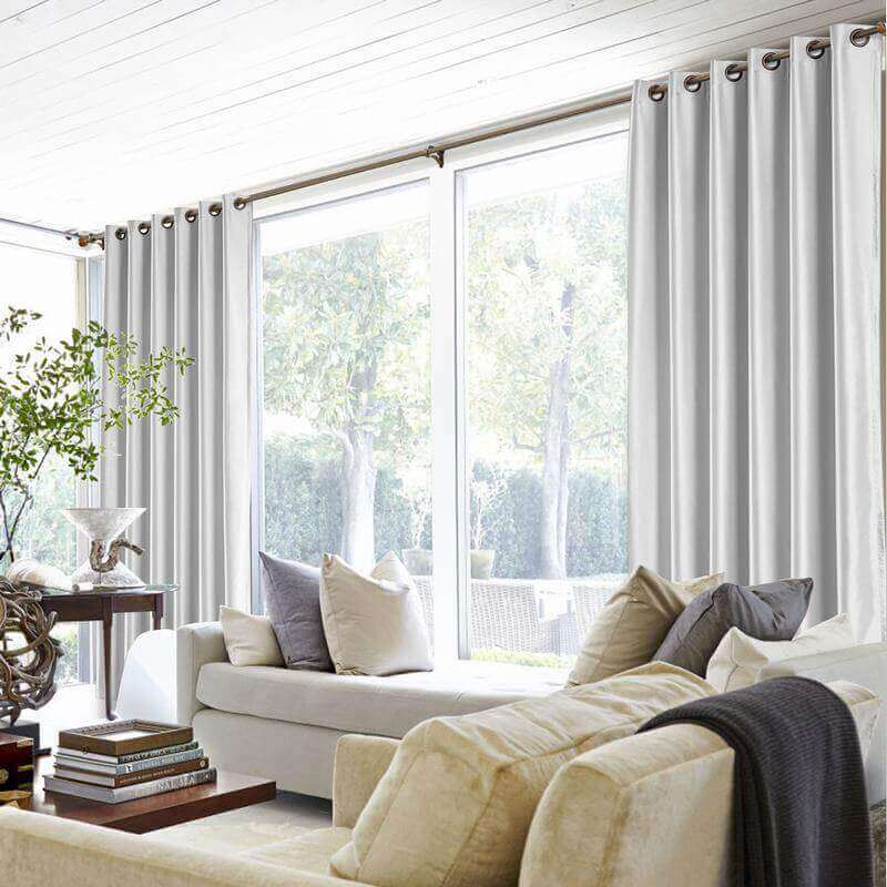 【Custom】Lao Hang Zhou Heavyweight Polyester Cotton Silk Blend Solid Curtain Drape Panel with White Blackout Lined