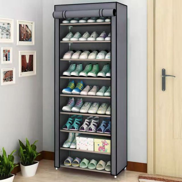 Simple Shoe Rack Multi-layer Steel Pipe Assembly Dustproof Shoe Cabinet