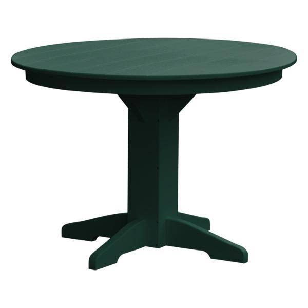 Recycled Plastic Round Dining Table 44x22 / Turf Green