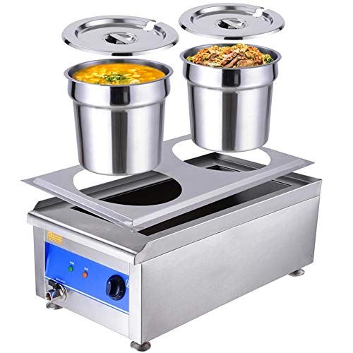 Food Warmer with Dual 7L Pots Stainless Steel Countertop