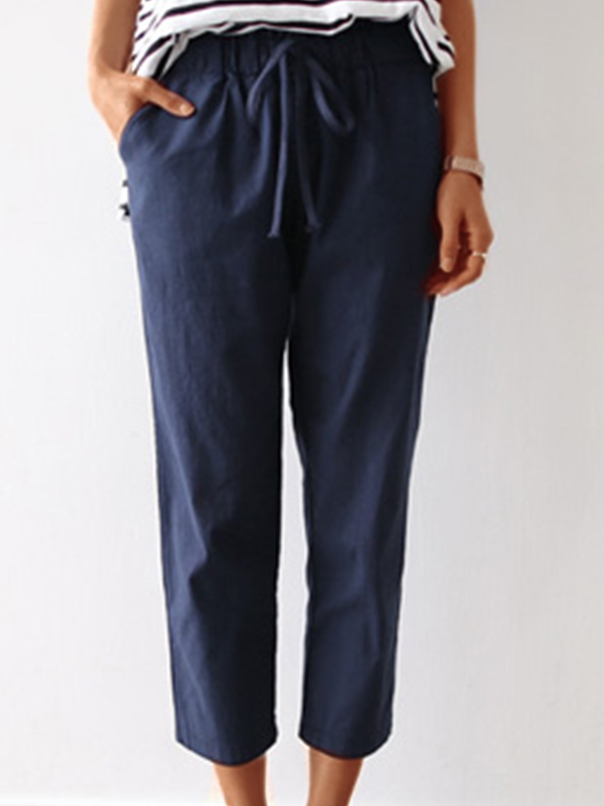 Plus Size Women Plain Casual Pants