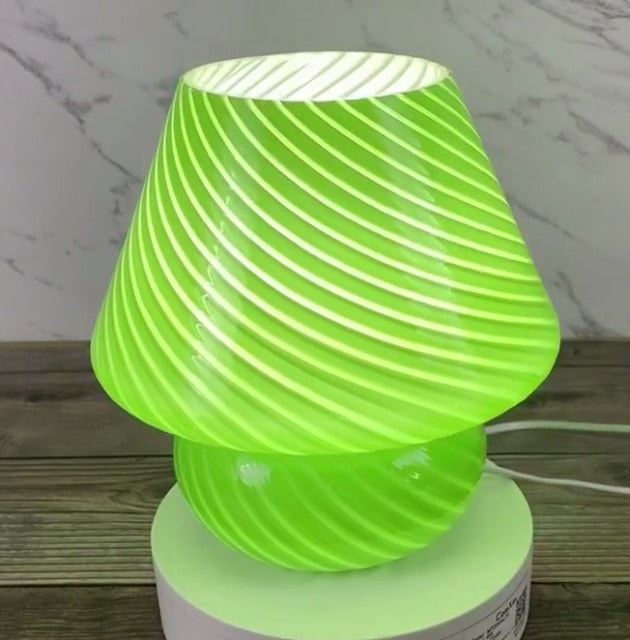 Glass Mushroom Table Lamp Living Room Bedroom Bedside Table Lamp