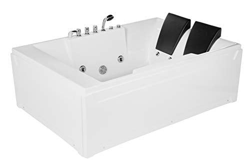 Hydromassage Rectangular Water Jets Alcove Soaking SPA Double