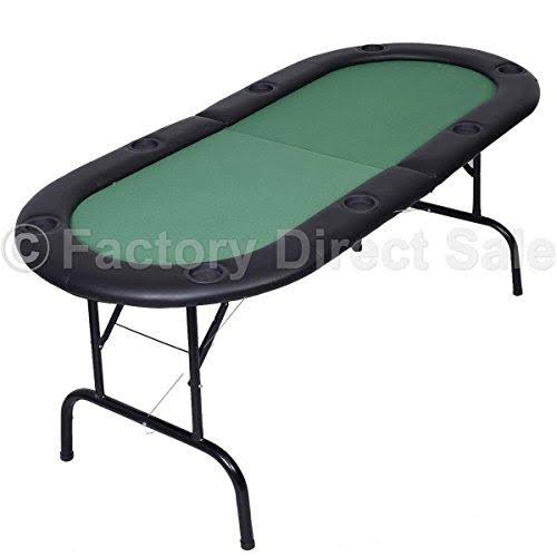 Mascarello Foldable 8 Player Poker Table Casino Texas Holdem Folding Poker Play Table