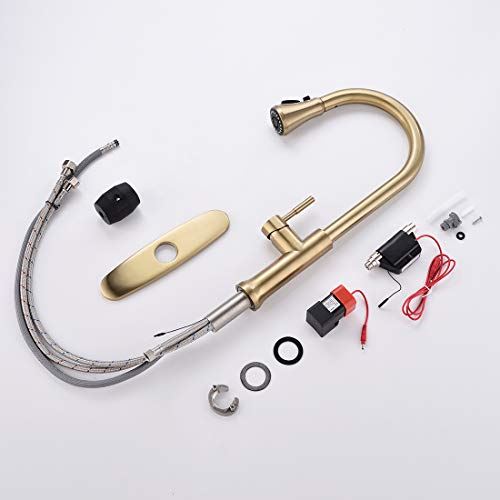 Single Handle Stainless Steel Brushed Gold Kitchen Sink Faucet