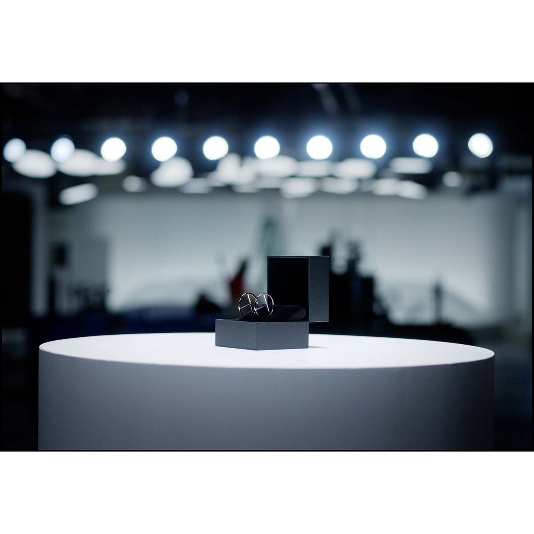 Medium Logo Hoop Earring - Silver