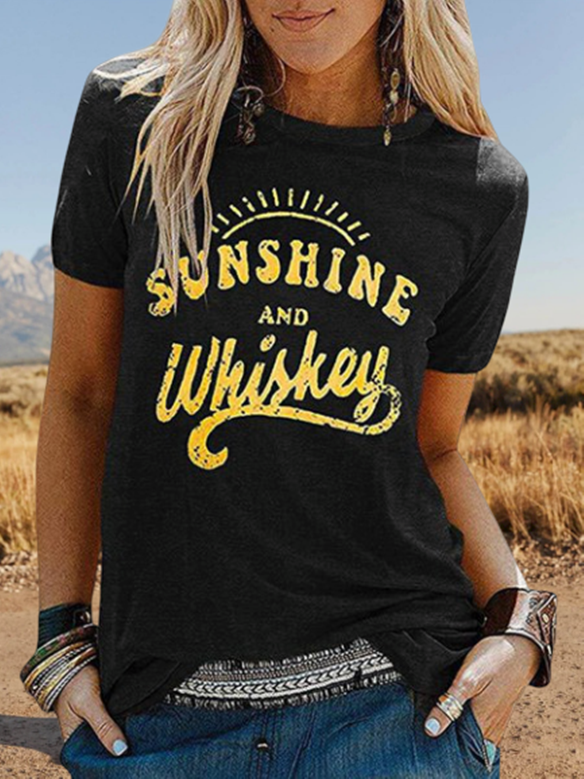 Casual Graffiti Crew Neck Short Sleeve T-shirt