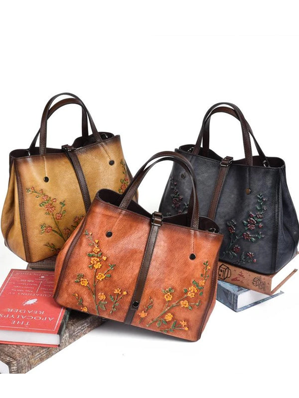 Leather vintage ethnic handbag