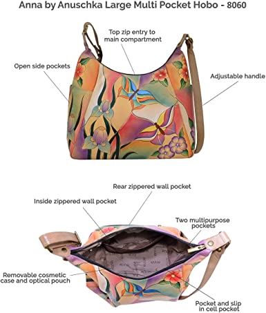 Anna By Anushka Hand painted Large Multi Pocket Hobo, African Leopard
