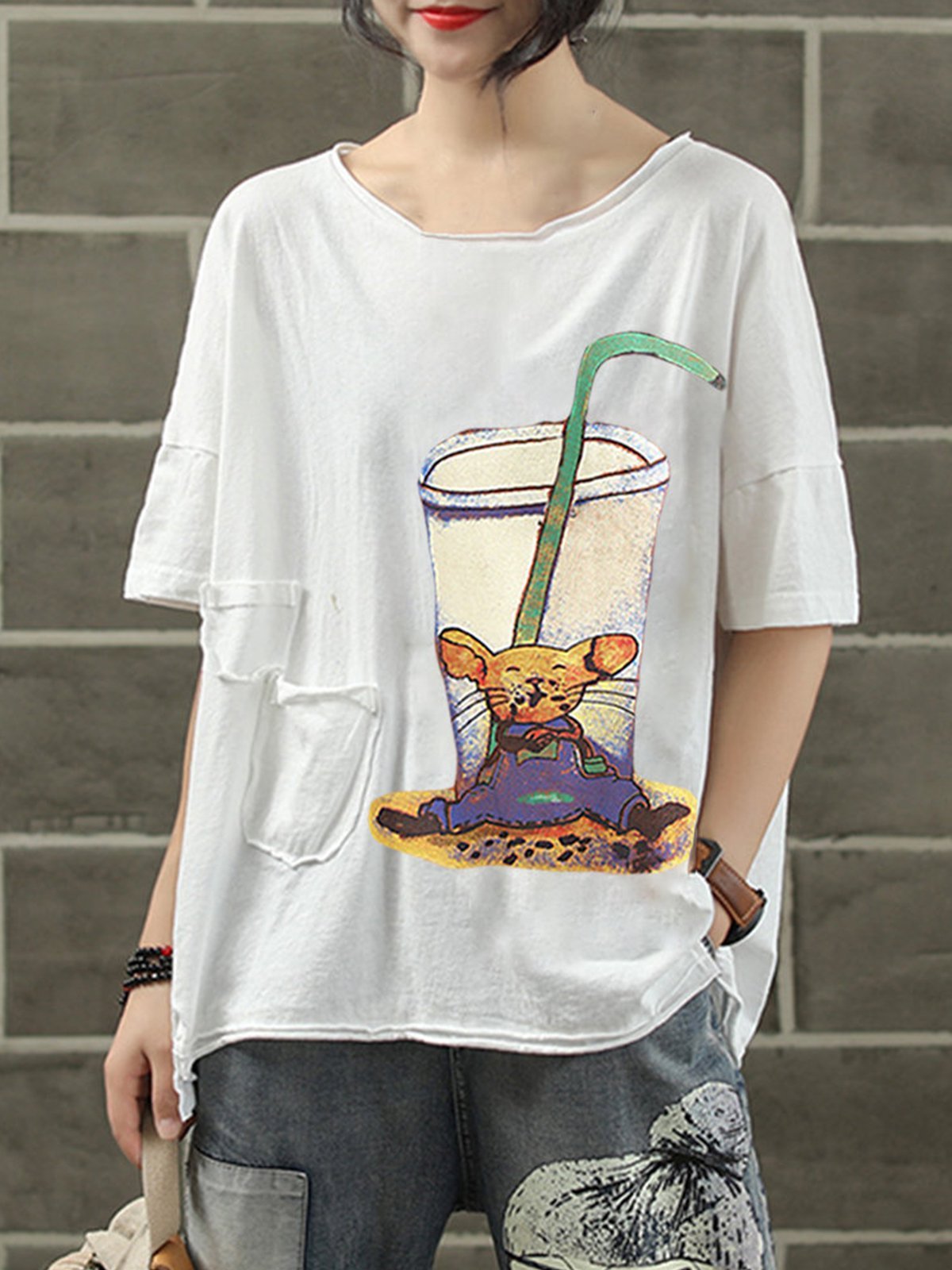 Casual Short Sleeve Round Neck Plus Size Tops