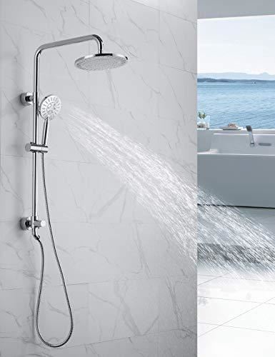 shower head and handheld shower head with height adjustable holder , solid brass rail