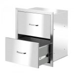 18′′x 20′′ Stainless Steel Built-in Barbecue Outdoor Kitchen Double Drawer Unit