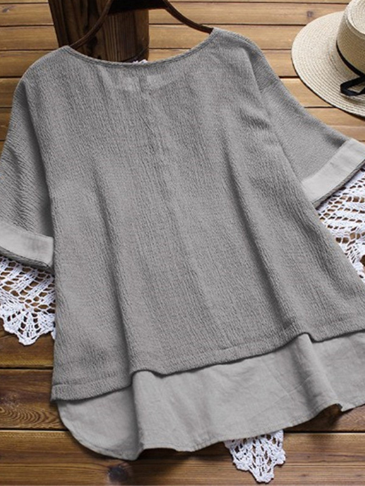 Linen Short Sleeve Shirts & Tops