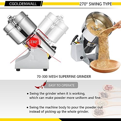 Display Grain Grinder Mill 2000g Electric High-speed Spice Grinder Mill