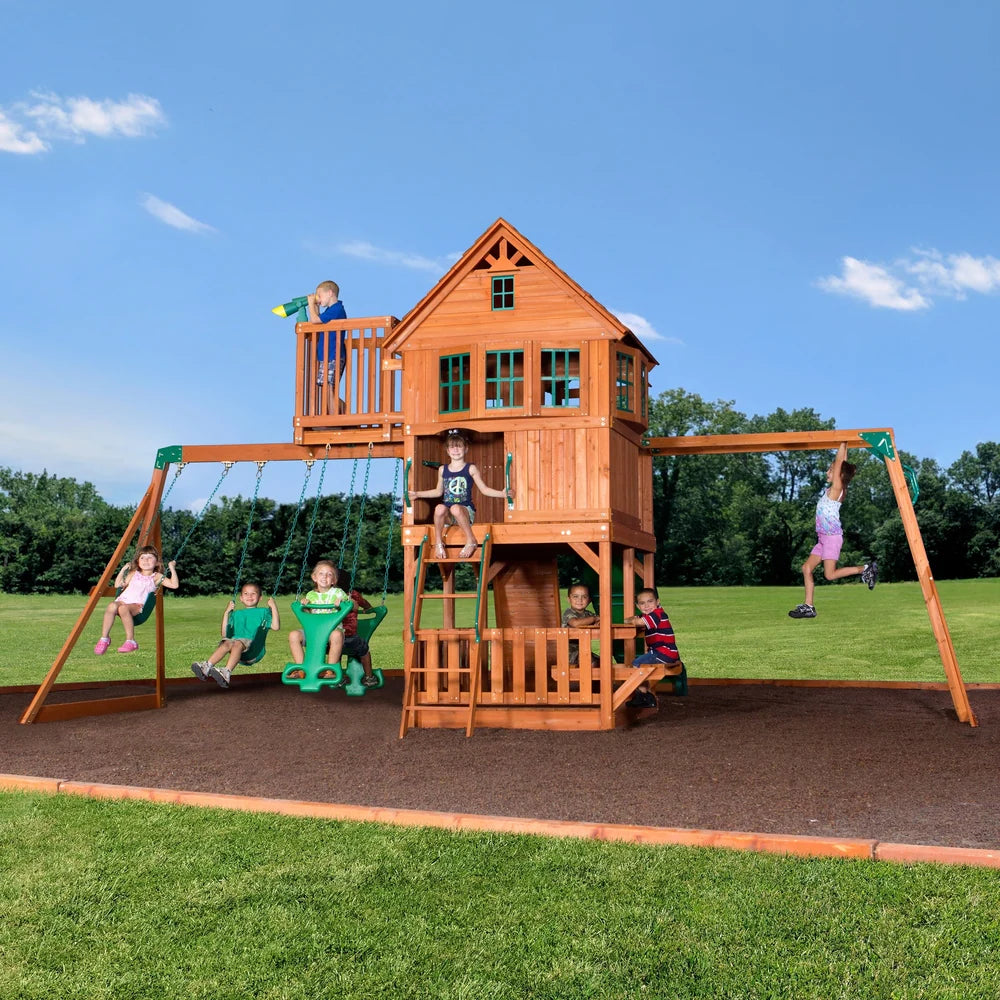 Backyard Discovery Skyfort II All Cedar Swingset