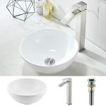 Bathroom Sink 16′′ x 13′′ Oval White Ceramic Vessel Sink Modern Egg Shape