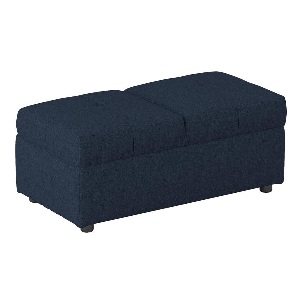 Homelegance Denby Storage Ottoman with Chair, Blue Color